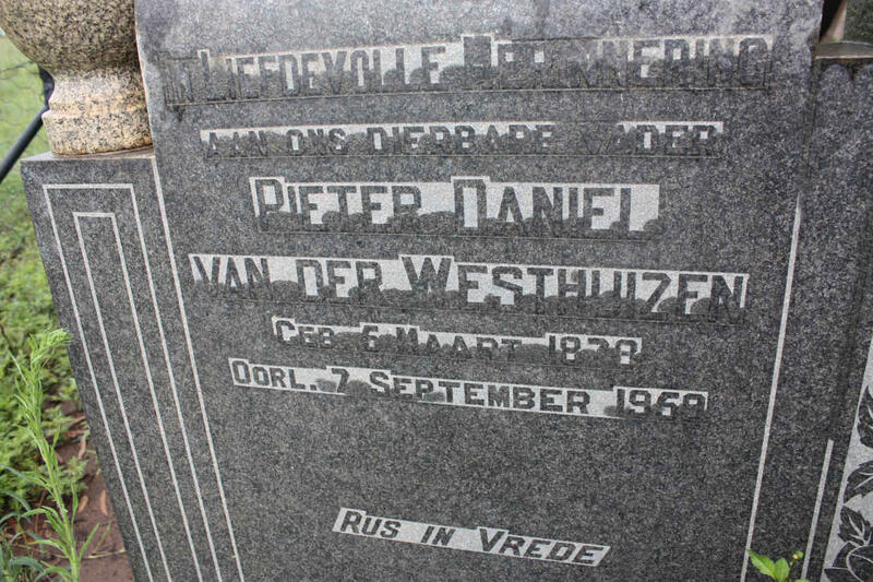 WESTHUIZEN Pieter Daniel, van der 1878-1959