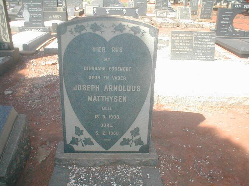 MATTHYSEN Joseph Arnoldus 1909-1953