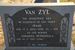 ZYL Izaak, van 1894-1981 & Johanna Petronella 1901-