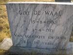 WAAL Gert, de 1902-1971