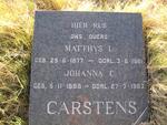 CARSTENS Matthys L. 1877-1961 & Johanna C. 1888-1963