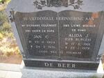 BEER Jan C., de 1904-1976 & Alida J. BURGER 1918-1979