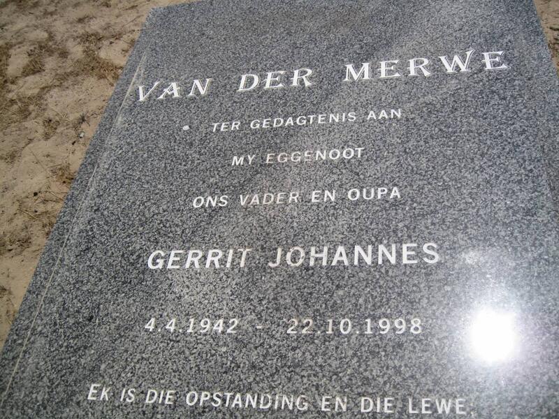 MERWE Gerrit Johannes, van der 1942-1998