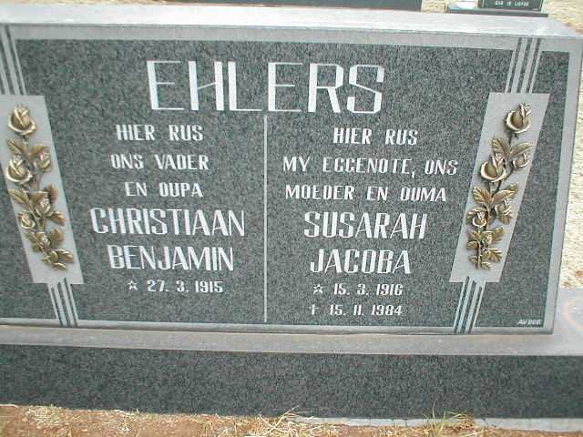 EHLERS Christiaan Benjamin 1915- & Susarah Jacoba 1916-1984