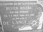 LANGE Jan Hendrik Tobias, de 1896-1962 & Hester Helena VAN HEERDEN 1904-1962 