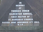 DAVIES Thomas Owen Silvester  -1905