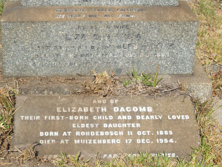 POCOCK Elizabeth Lydia ?-1944  ::  DACOMB Elizabeth  1885-1954