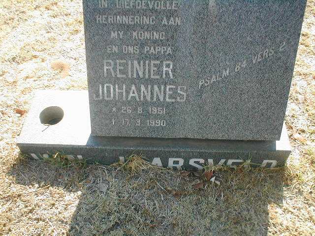 JAARSVELD Reinier Johannes, van 1951-1990