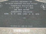 RICHARD Thomas 1888-1968 & Josephine Francis 1888-1975