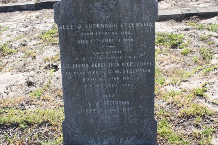 STEENSMA C.W. -1937 & Willemina Berendina KIERCHOFF 1857-1900 :: STEENSMA Aletta Susannah 1880-1898