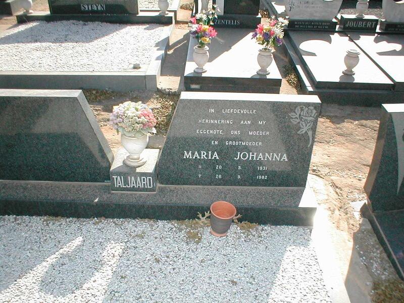 TALJAARD  Maria Johanna 1931-1982