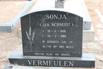 VERMEULEN Sonja nee SCHMIDT 1960-1988