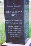 FIRTH John Garriock 1911-1980