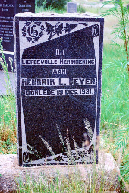 GEYER Hendrik L. -1931