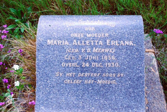 ERLANK Maria Aletta nee V.D. MERWE 1856-1930