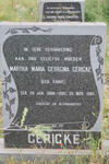 GERICKE Martha Maria Georgina nee RABIE 1888-1981