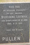 PULLEN Wilhelmina Lodewika nee STAPELBERG 1896-1931