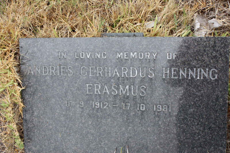 ERASMUS Andries Gerhardus Henning 1912-1981