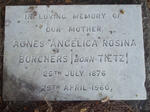 BORCHERS Agnes Angelica Rosina nee TIETZ 1876-1960