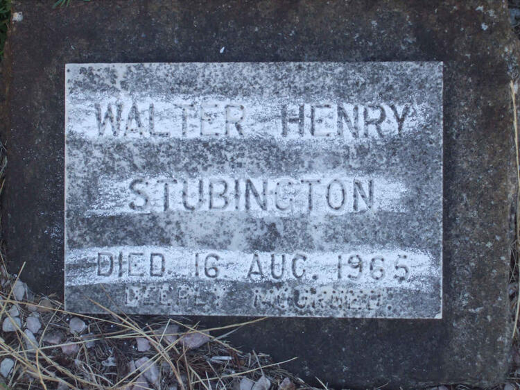 STUBINGTON  Walter Henry -1965