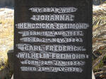 FREIMOND Carl Frederick Wilhelm 1854-1928 & Johanna Hendricka 1859-1924