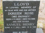 LLOYD Samuel Henry 1912-1999 & Doreen Rose CROWLEY 1923-1982
