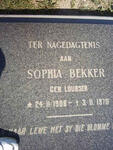 BEKKER Sophia nee LOUBSER 1908-1970