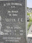 BLUMENTHAL Aletta F.C. nee DE JAGER 1910-2004