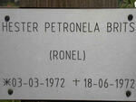 BRITS Hester Petronella 1972-1972
