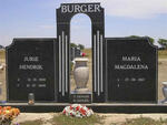 BURGER Jurie Hendrik 1928-2000 & Maria Magdalena 1927-