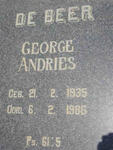 BEER George Andries, de 1935-1986