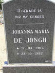 JONGH Johanna Maria, de 1904-1997