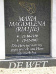WET Maria Magdalena, de 1910-2003