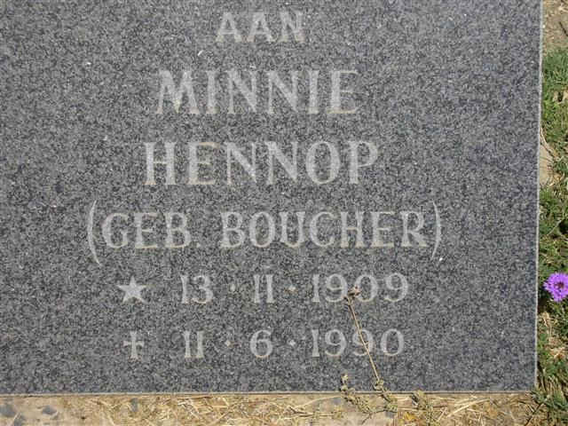 HENNOP Minnie nee BOUCHER 1909-1990