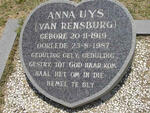 UYS Anna nee VAN RENSBURG 1919-1987