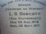 BOSHOFF L.S. nee RAUTENBACH 1876-1971