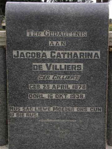 VILLIERS Jacoba Catharina, de nee CILLIERS 1878-1938