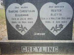 GREYLING Barend Christiaan Buurman 1883-1949 & Hester Aletta V.D. WALT 1881-1943