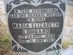 LOMBARD Maria Elizabeth 1889-1983