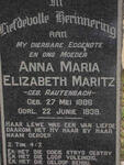 MARITZ Anna Maria Elizabeth nee RAUTENBACH 1886-1939