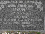 SCHEEPERS Anna Francina, formerly WESSELS nee GROVÉ 1885-1961