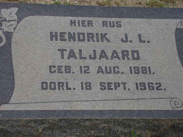 TALJAARD Hendrik J.L. 1881-1962