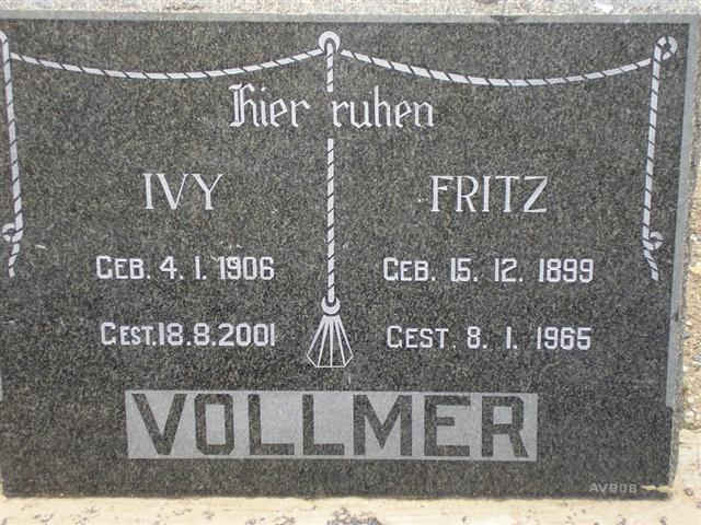 VOLLMER Fritz 1899-1965 & Ivy 1906-2001
