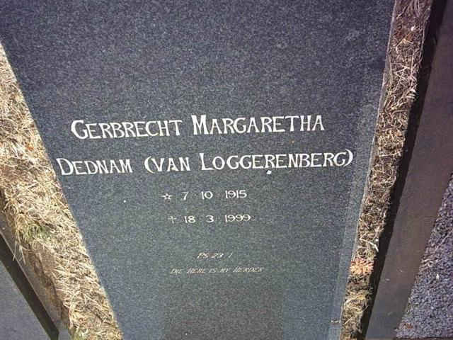 DEDNAM Gerbrecht Margaretha formerly VAN LOGGERENBERG nee BLIGNAUT 1915-1999