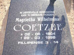 COETZEE Magrietha Wilhelmina 1904-1998