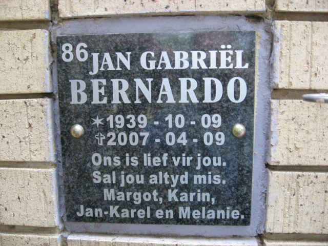 BERNARDO Jan Gabriël 1939-2007