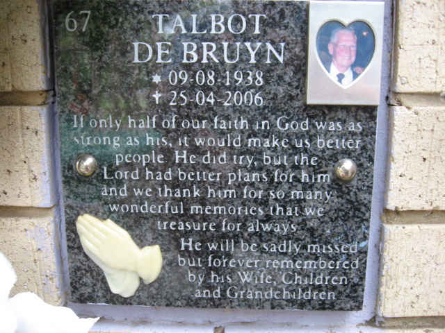 BRUYN Talbot, de 1938-2006