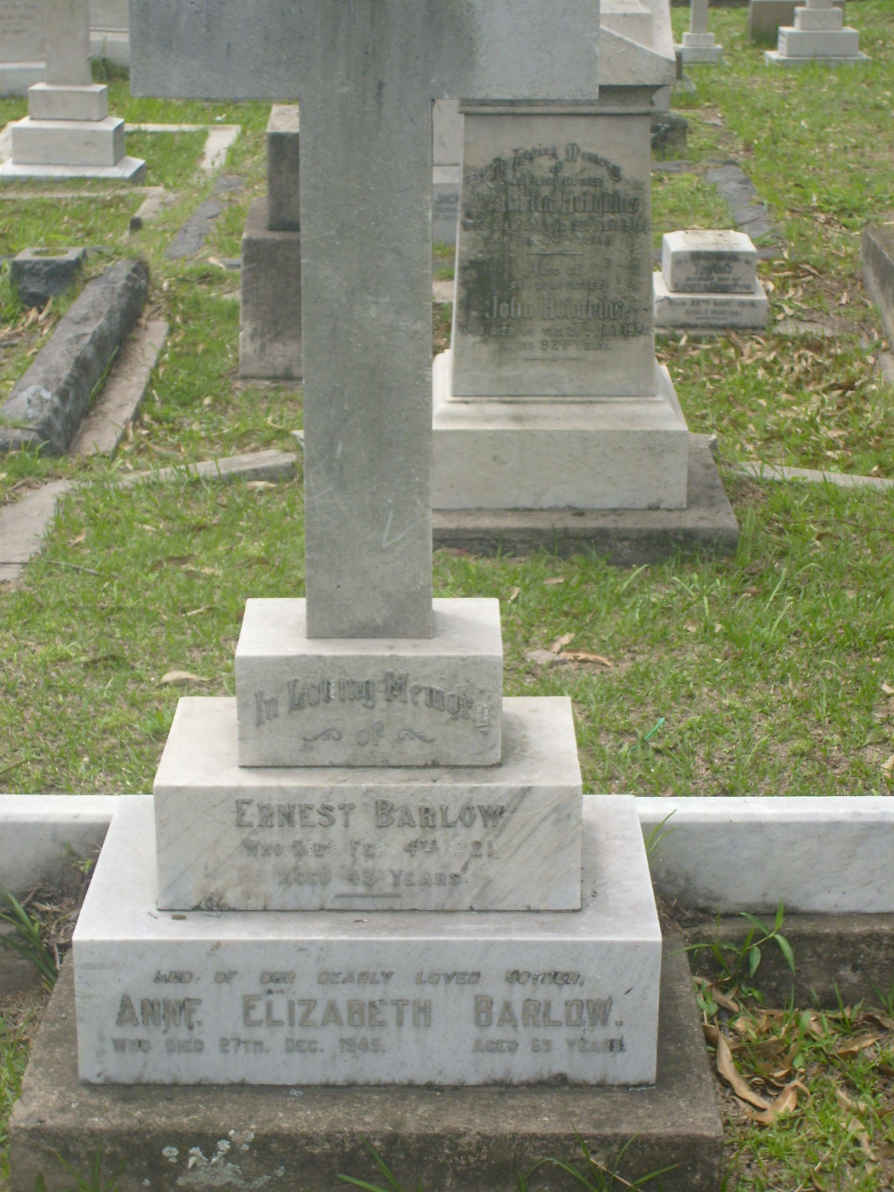 BARLOW Ernest -1921 & Anne Elizabeth -1945