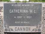 CANNON Catherina W.L. 1882-1952