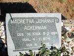 ACKERMAN Magrietha Johanna nee DE KOCK 1884-1974